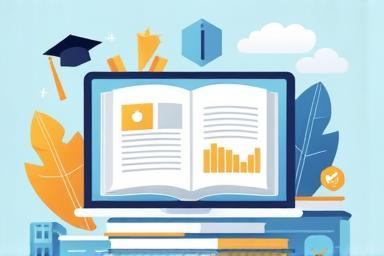 Illustration of online course materials and progress tracking