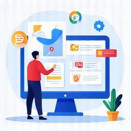 Illustration of a user exploring options on a screen