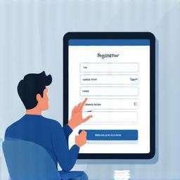 Illustration of a user filling out a form